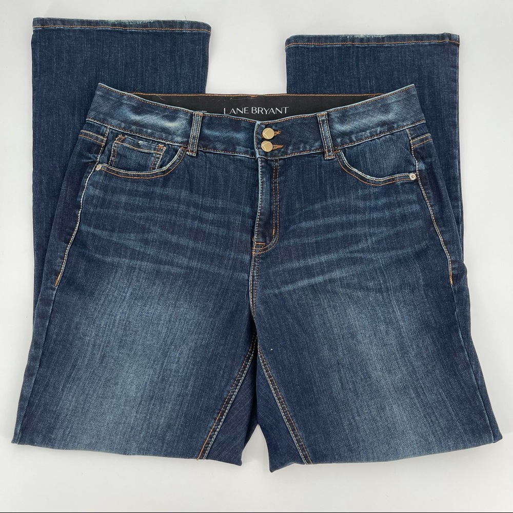 Lane Bryant Womens Plus Size 16 High Rise Boot Cut Jeans Dark Wash Stretch